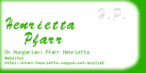 henrietta pfarr business card